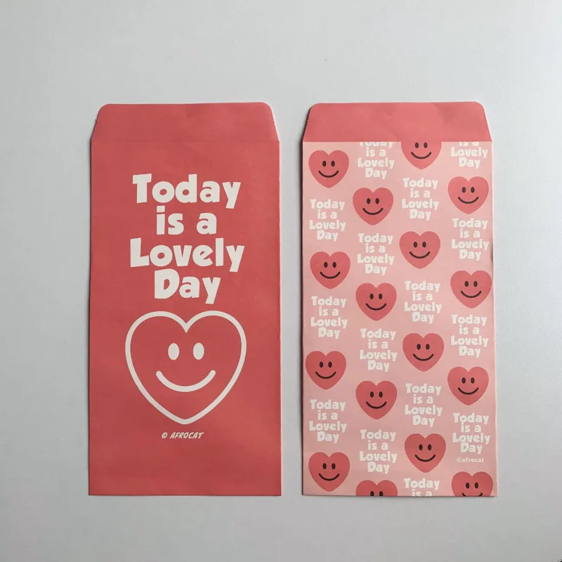 2pcs Cute Daisy Smiling Face Envelope Korean Ins Vintage Cartoon Bear Love Bright Color Invitation Gift Red Envelopes Paper Bag