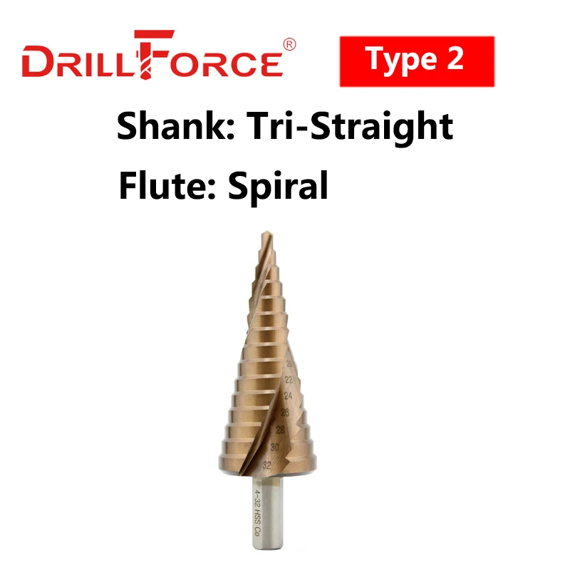 Imagem -03 - Drillforce Cobalto Passo Broca Bits Hssco M35 Espiral em Linha Reta Sulcado Triângulo Hex Rápida Mudança Haste Cortador de Furo de Aço Inoxidável