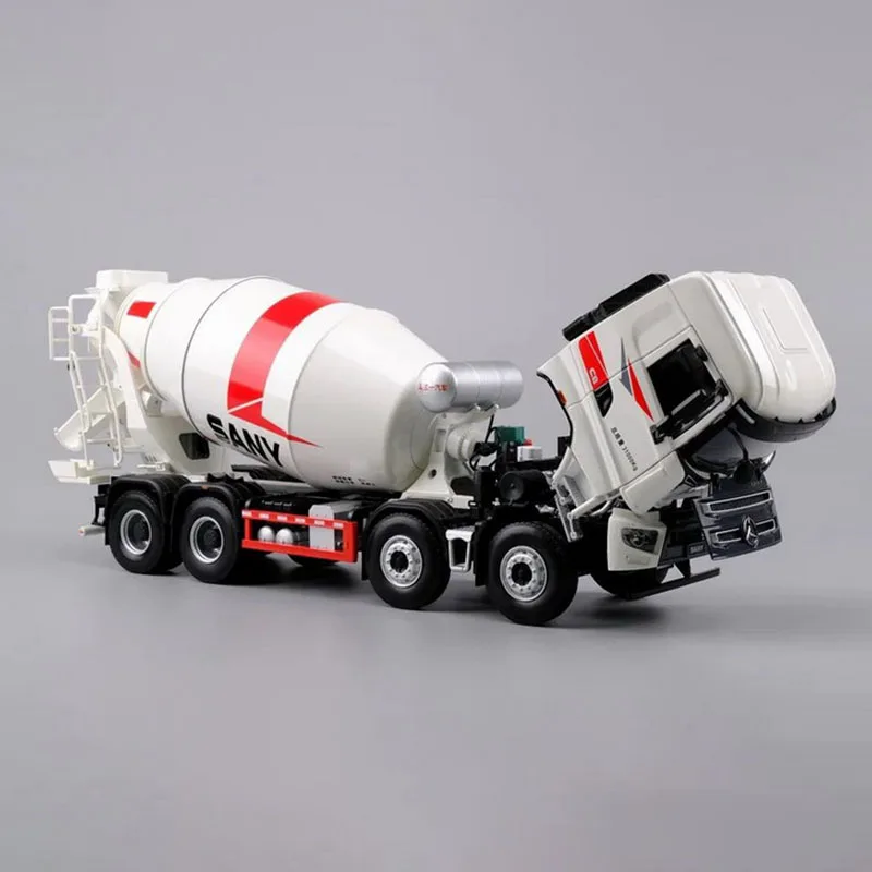 Diecast 1:24 Scale SANY 8*4 Concrete Mixer Cement Tank Truck Mixing Alloy Model Collection Souvenir Ornaments Display