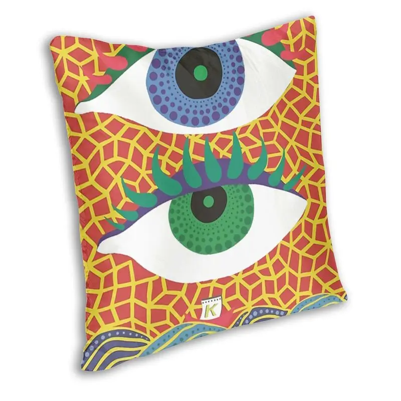 Eye Yayoi Kusama Cushion Cover 40x40 Decoration 3D Printing Abstract Vision Painting Throw Pillow for Living Room Two Side