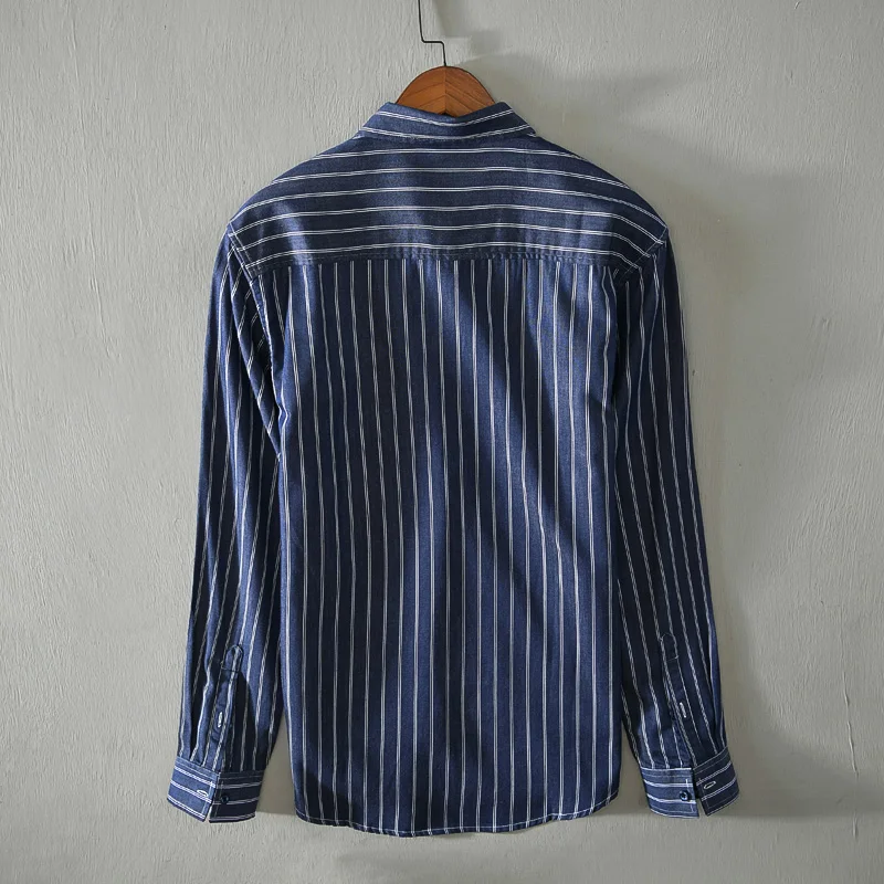 Suehaiwe's style Italy brand long sleebe stripe men shirt 100% cotton black shirts for men fashion autumn shirt mens camiseta
