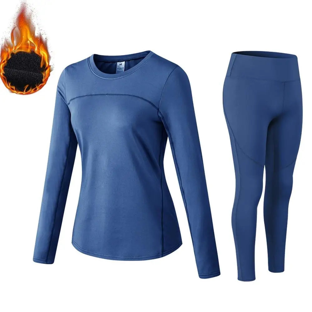 Thermal underwear For Women Long Johns Fleece Winter Elastic Sports Sets Underpants And Undershirts Tracksuit