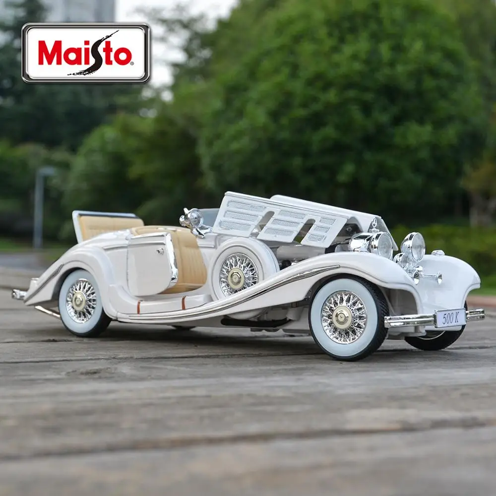 Maisto 1:18 1936 Mercedes Benz 500K Typ Special Roadster Static Die Cast Vehicles Collectible Model Car Toys