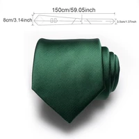 KAMBER Men's Tie Solid Color 8cm Silk Jacquard Necktie Green Red Ties for Men Formal Business Wedding Accessories Drop Shipping 6