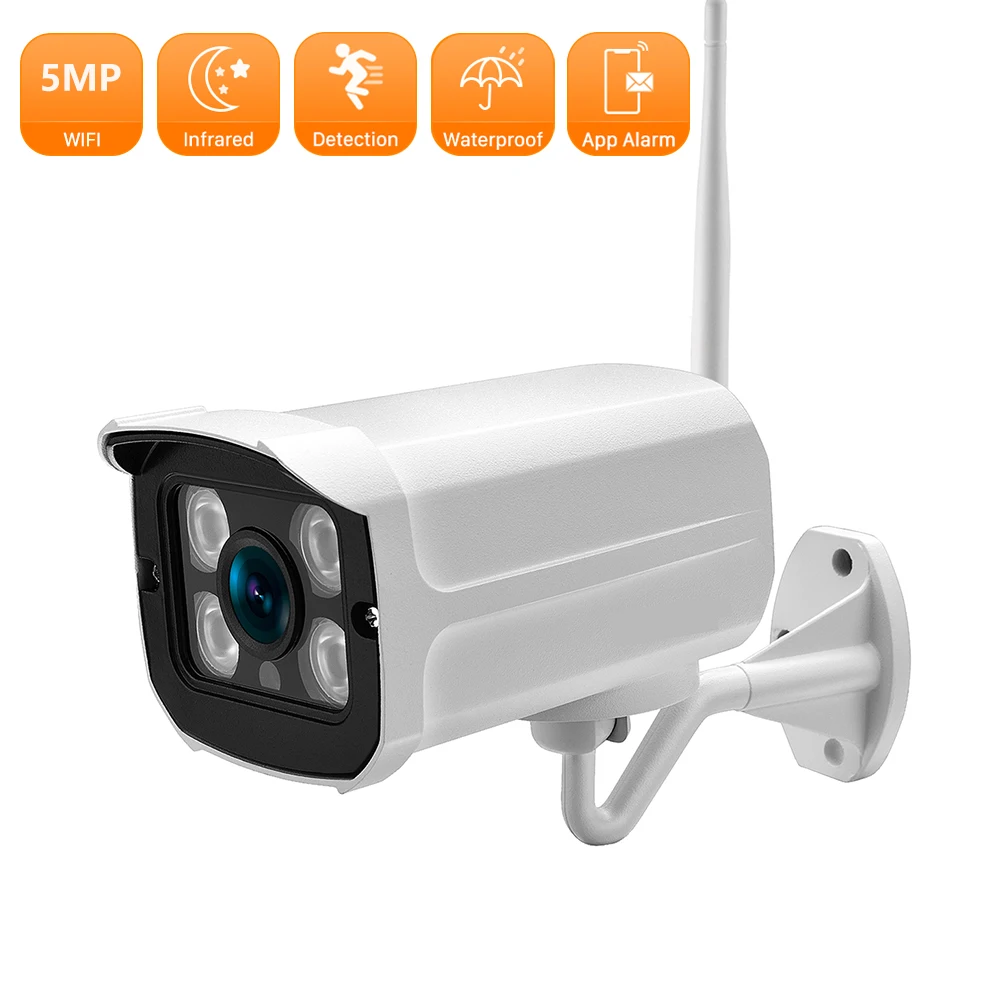 

H.265 5MP IP Camera Outdoor Wireless Security Camera IR Night Vision Motion Detection Alarm Bullet CCTV Camera Surveillance