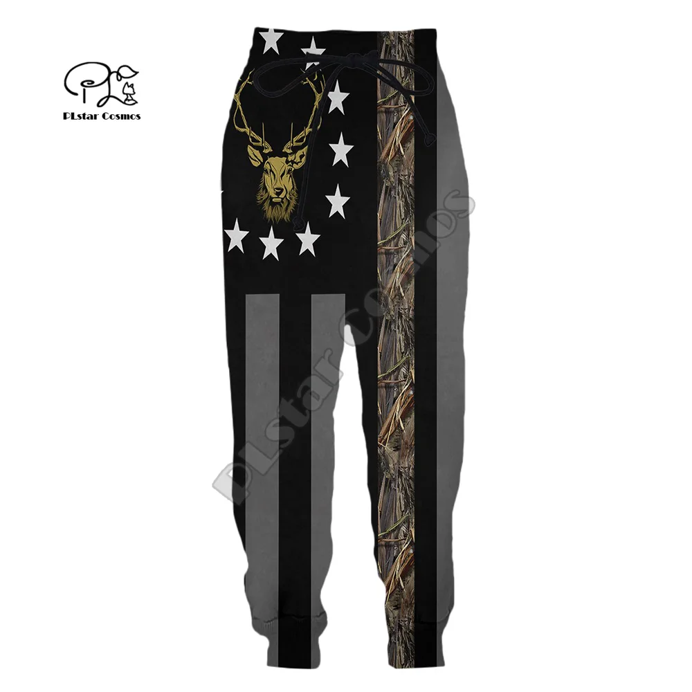 PLstar Cosmos Săn Hươu Động Vật Săn Hình Xăm Camo Nam/Nữ 3DPrint Bông Tai Kẹp Áo Ngộ Nghĩnh Jogger Dài Thấm Hút Mồ Hôi Cho Quần Quần 3A