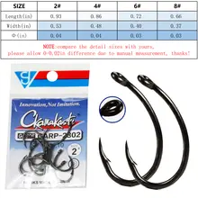 Carp Hooks Carbon Steel Wide Gape Micro Barb #5