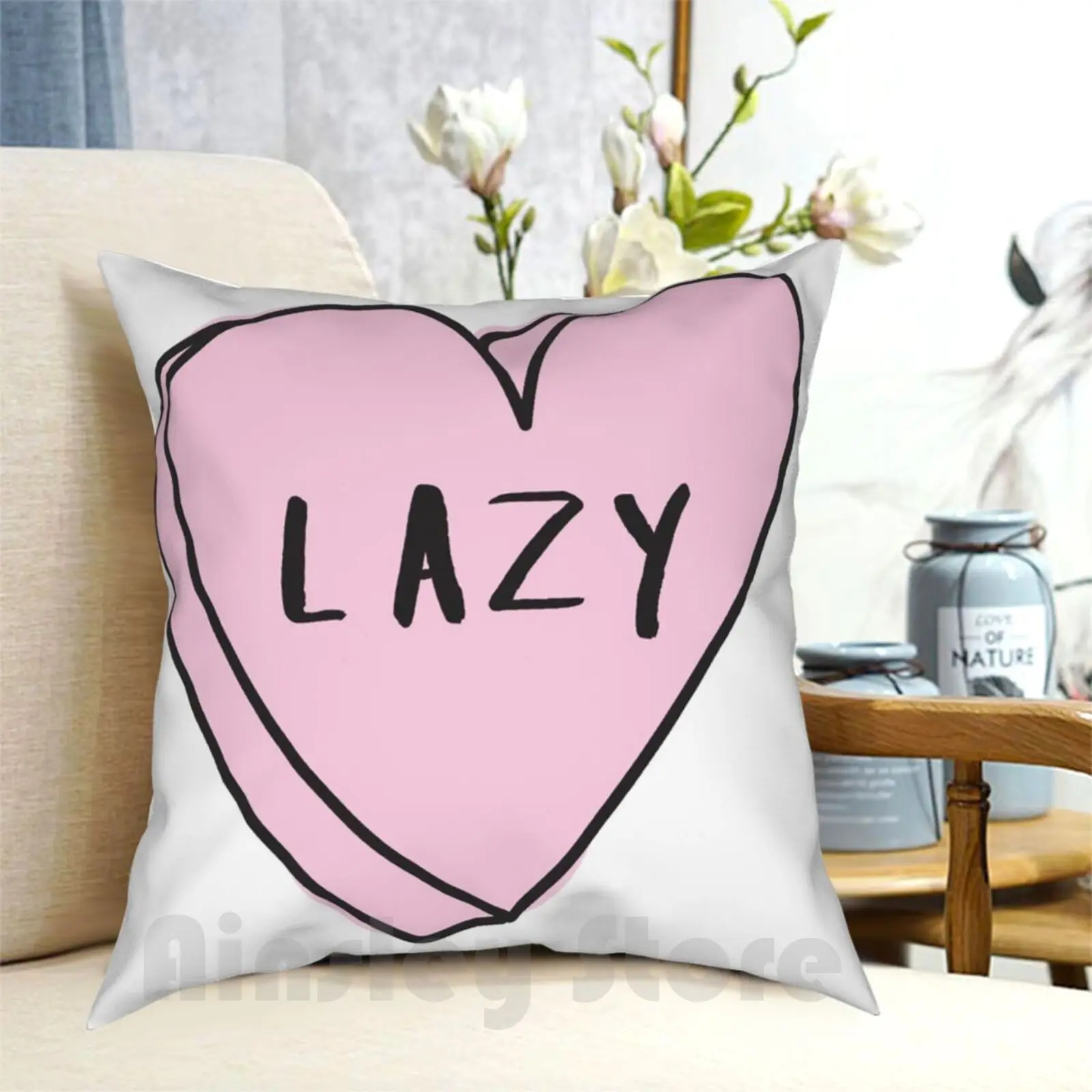 Lazy Sassy Conversation Heart ? Trendy / Hipster / Tumblr Meme Pillow Case Printed Home Soft DIY Pillow cover Sassy Funny