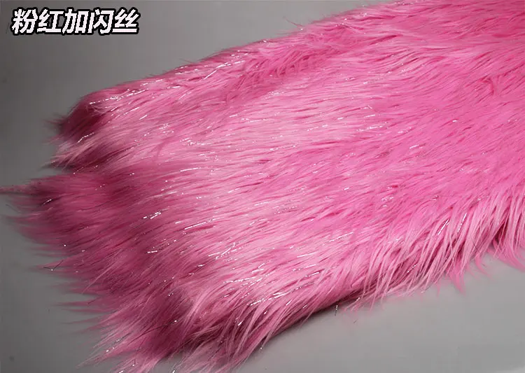 Imitation wool plus bright silk fur faux plush fur fabric for winter coat pillow  vestcollar 7cm long pile plush fur tissu telas