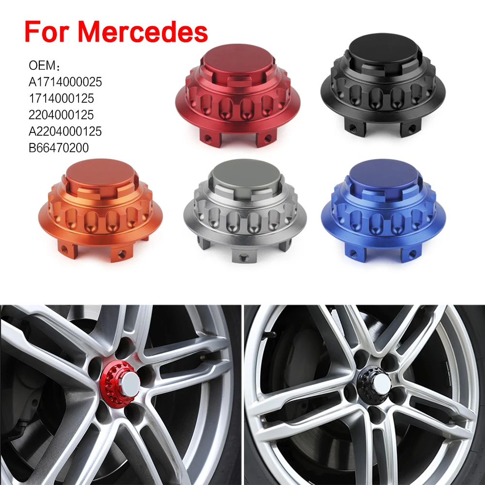 Car Wheel Center Hub Caps Wheel Dust-proof Hubcap Cover 4pcs aluminum for Benz models with the outer diameter of hubcap of 75mm