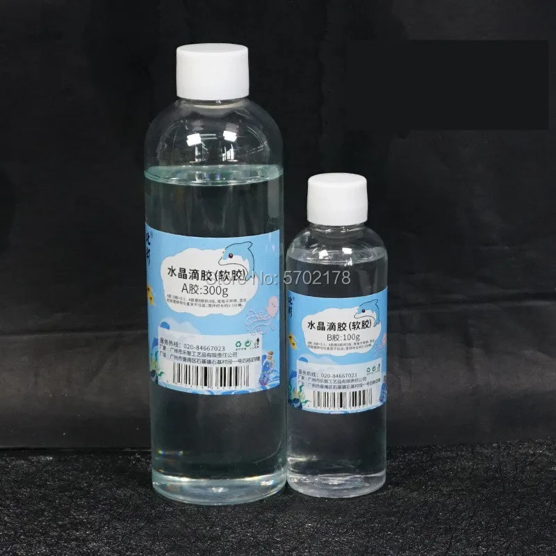 Pegamento epoxi transparente de 400g, accesorio de joyería artesanal, pegamento duro 3:1, 1 Juego