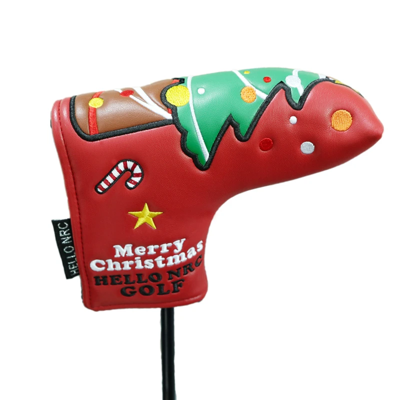 1 Pcs Golf Club Headcover  Christmas Elements  Unisex  for Blade  Putter   Head Cove 2 Colors for Christmas Gift Friends