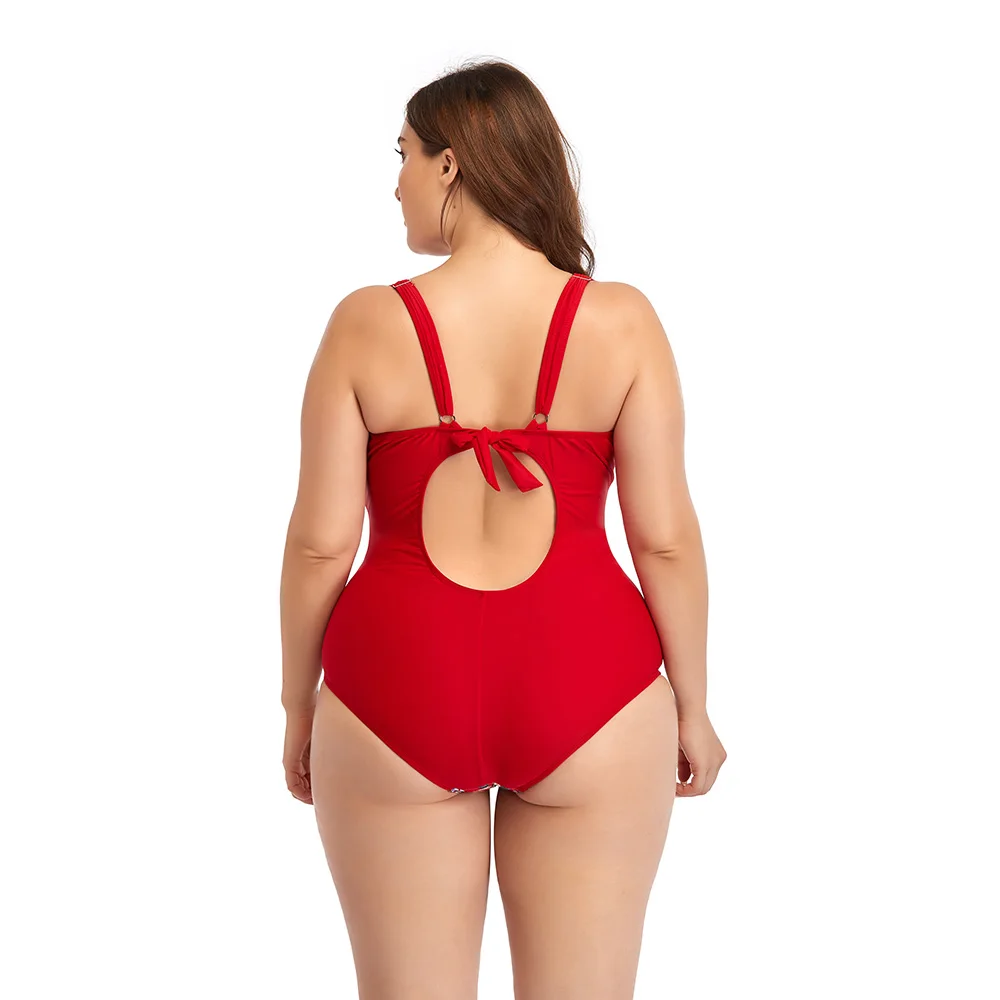 Sexy One-piece Large Size Swimwear With Push Up Women Plus Size Swimsuit Closed Body Female Bathing Suit For Pool Beach Wear