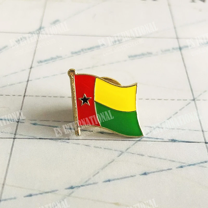 Guinea National Flag Embroidery Patches Badge Shield And Square Shape Pin One Set On The Cloth Armband   Backpack  Decoration
