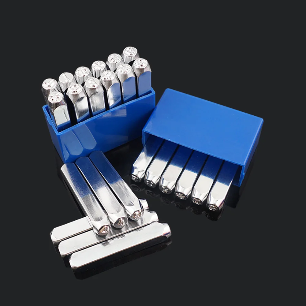 1pc 24 Pattern 6mm Metal Stamp Punching Tool Aluminium Leather Unique Marking Symbol Punching Stamps Tools Craft for Stamping