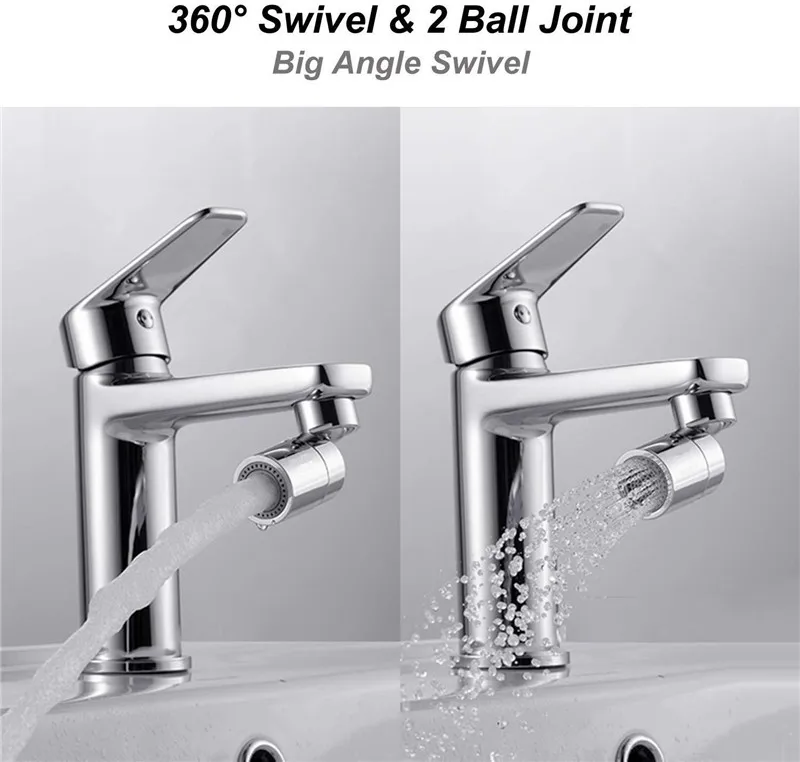 360 Swivel Big Angle Faucet Aerator Kitchen Sink Faucet Accessories 2 Function ABS Copper Tip Filter Foamer Aerators