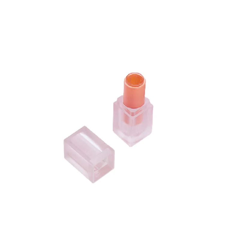 

DIY 12.1mm Empty Frost Orange Plastic Lipstick Tube Cosmetic Packaging Refillable Container Square Matte Lip Balm Bottle 30pcs