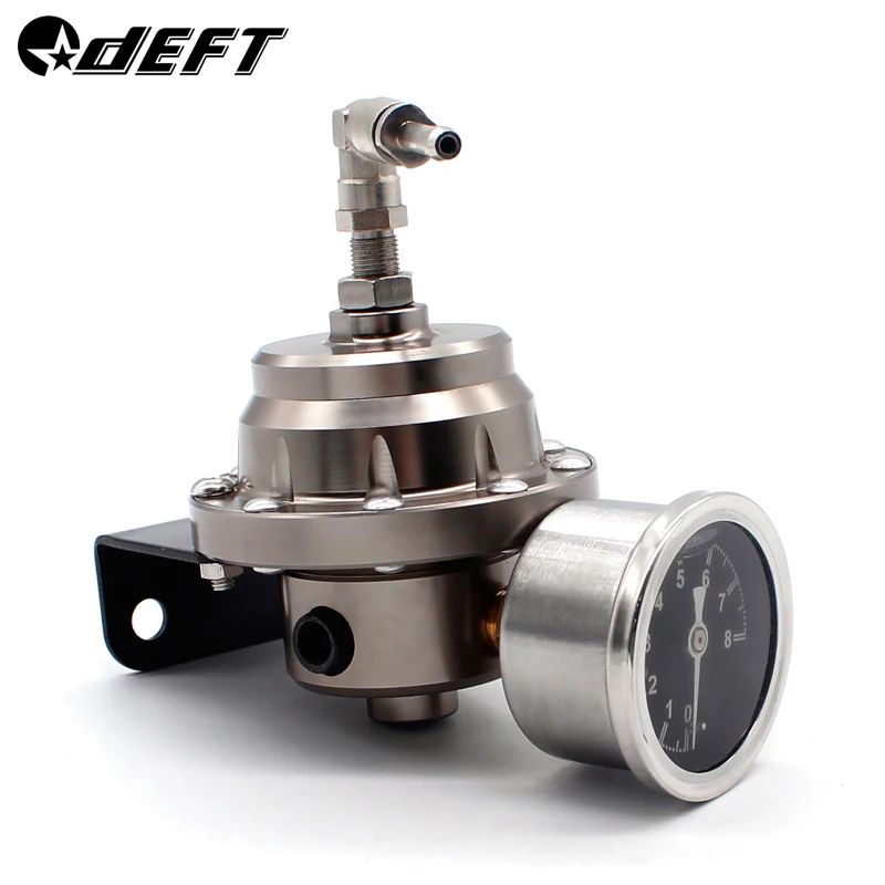 DEFT Universal Adjustable Fuel Pressure Regulator With original gauge and instructions Titanium L Aluminum Fuel Pressure Regulat