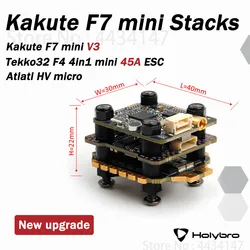 Holybro Kakute F7 mini V3 Flight Controller & Tekko32 F4 4in1 45A mini ESC upgrade & Atltal HV Micro VTX Combo Stack 20*20mm