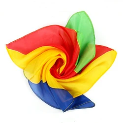 Four-Color Rainbow Stripes Scarf  Magic Tricks 45X45cm / 90X90mm Silk Cane Magic Stage Magic Tricks Fun Accessories Illusions