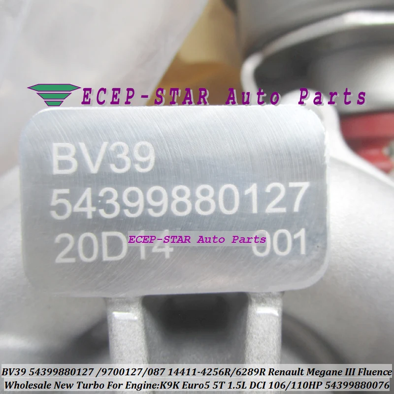

Турбокомпрессор BV39 54399880127 54399880087 54399880076 144116289R 8200808701 8200889697 для Renault Megane 3 III 1.5 DCI K9K Euro5 5T
