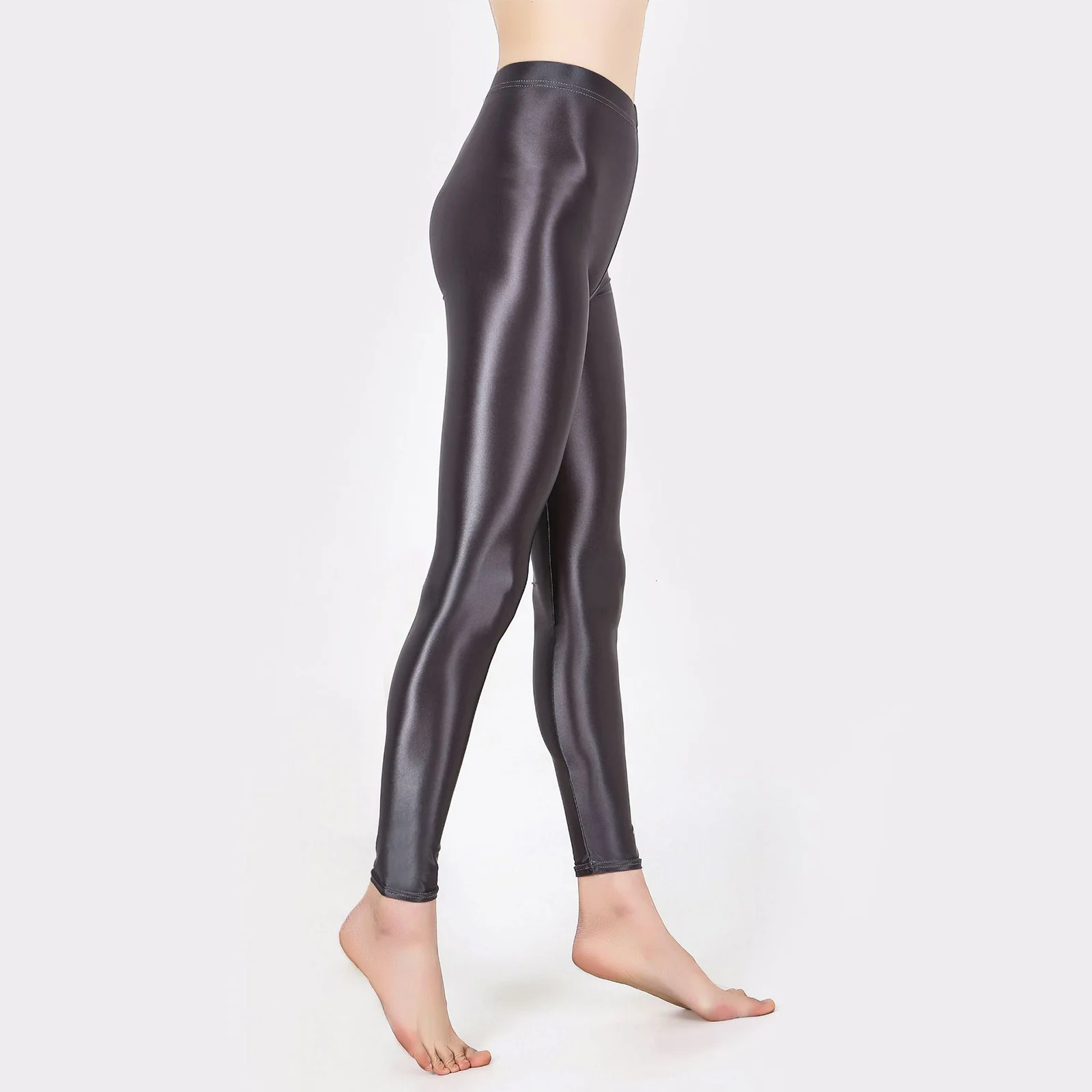 Kids Shiny Metallic Stretchy Seamless Ballet Dance Leggings Girls Trousers Tights Sport Pant Fitness Yoga Gym Workout Sweatpants