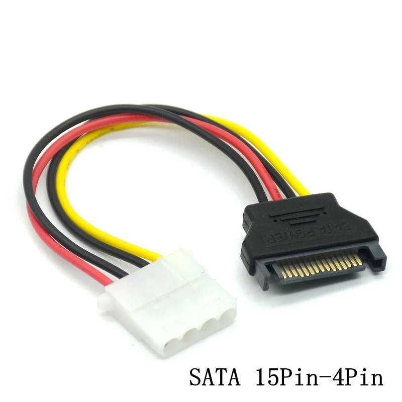 SATA Power Extension Cable Serial ATA 15pin Male to Molex IDE 4pin Female Power Supply for HDD hard disk hard drive