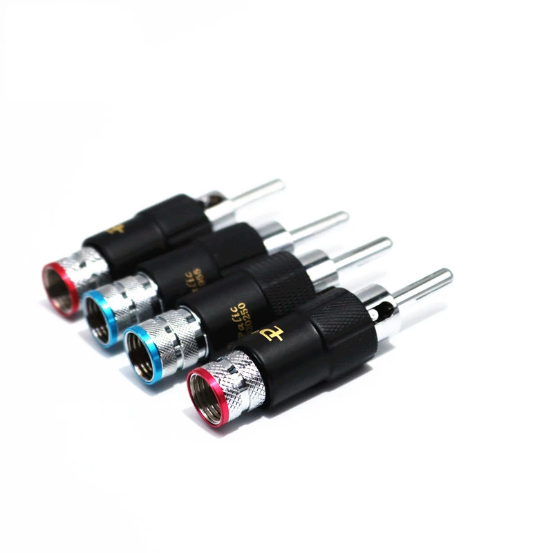 HIFI 4pcs/lot New Brass Banana Plug with Lock Palic Plug Speaker Cable Speaker Amplifier Connector for DIY RCA speaker cable