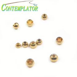60pcs Fly Tying Brass Beads Larvae Nymphs Pupae Head Bead Size 2.5mm/3.0mm/3.5mm/4.0mm Durable Copper Bead Streamers&Wet Flies