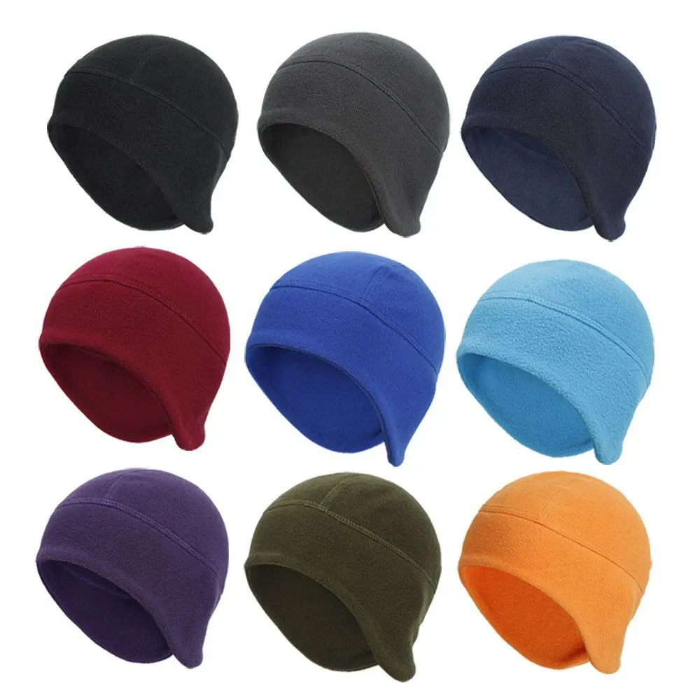 Winter Polar Fleece Beanie Hat Warm Thermal Running Cycling Cap Slouchy Windproof Sport Caps for Men Women