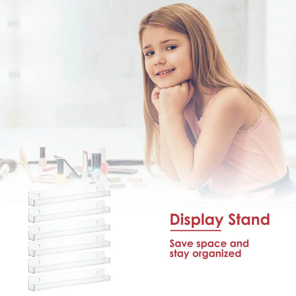 6 Layers Nail Polish Varnish Storage Rack Wall-mounted Acrylic Makeup Cosmetics Display Shelf Home Nail Polish Varnish Organizer
