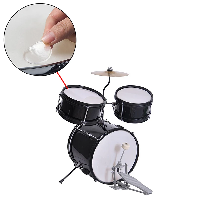 6pcs/set Silicon Gel Snare Drum Mute Pads Transparent Drum Damper Mufflers Percussion Instrument Accessories