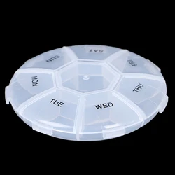 Circular Pill Box 7 Slots Round Daily Weekly Tablet Pill Case Splitter Medicine  Pil Case Geneeskunde Houder Organizer Dispenser