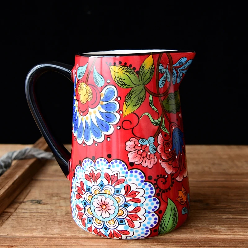 Ceramic tableware American country hand-painted jug cold kettle flower vase flower pot flower decoration decoration