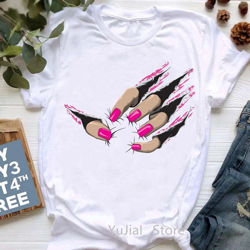 

Watercolor Beast Nails Print Women'S T-Shirts Funny Tshirt Femme Harajuku Shirt Tumblr Tops Tee Shirt Female Streetwear