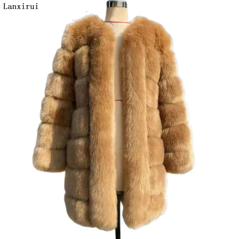 

Winter New Long Furry Faux Fur Coat Jackets Women Thick Warm Fluffy Faux Fur Jacket Causal Party Overcoat