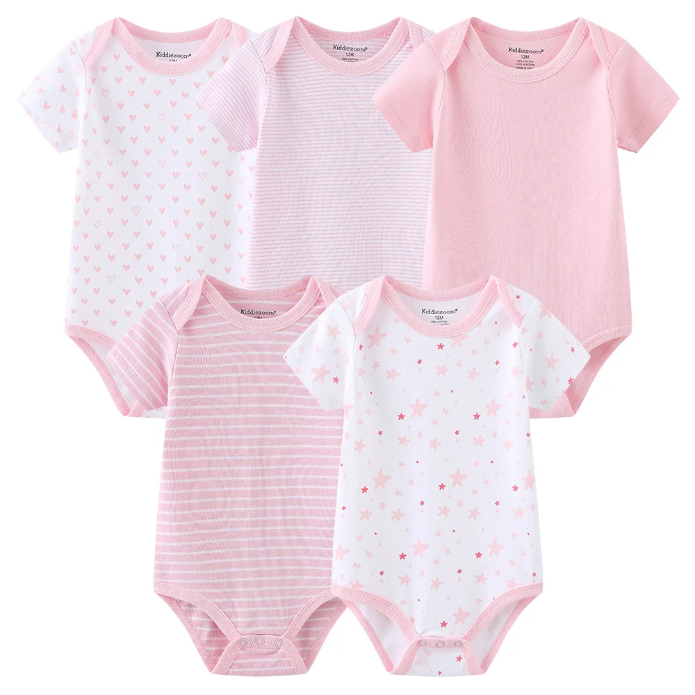 Baby Boy Clothes 5Pcs Set Cotton Short Sleeve Newborn Girl Bodysuit Jumpsuit Costume Ropa de bebe Baby Pajama Fashion body gifts