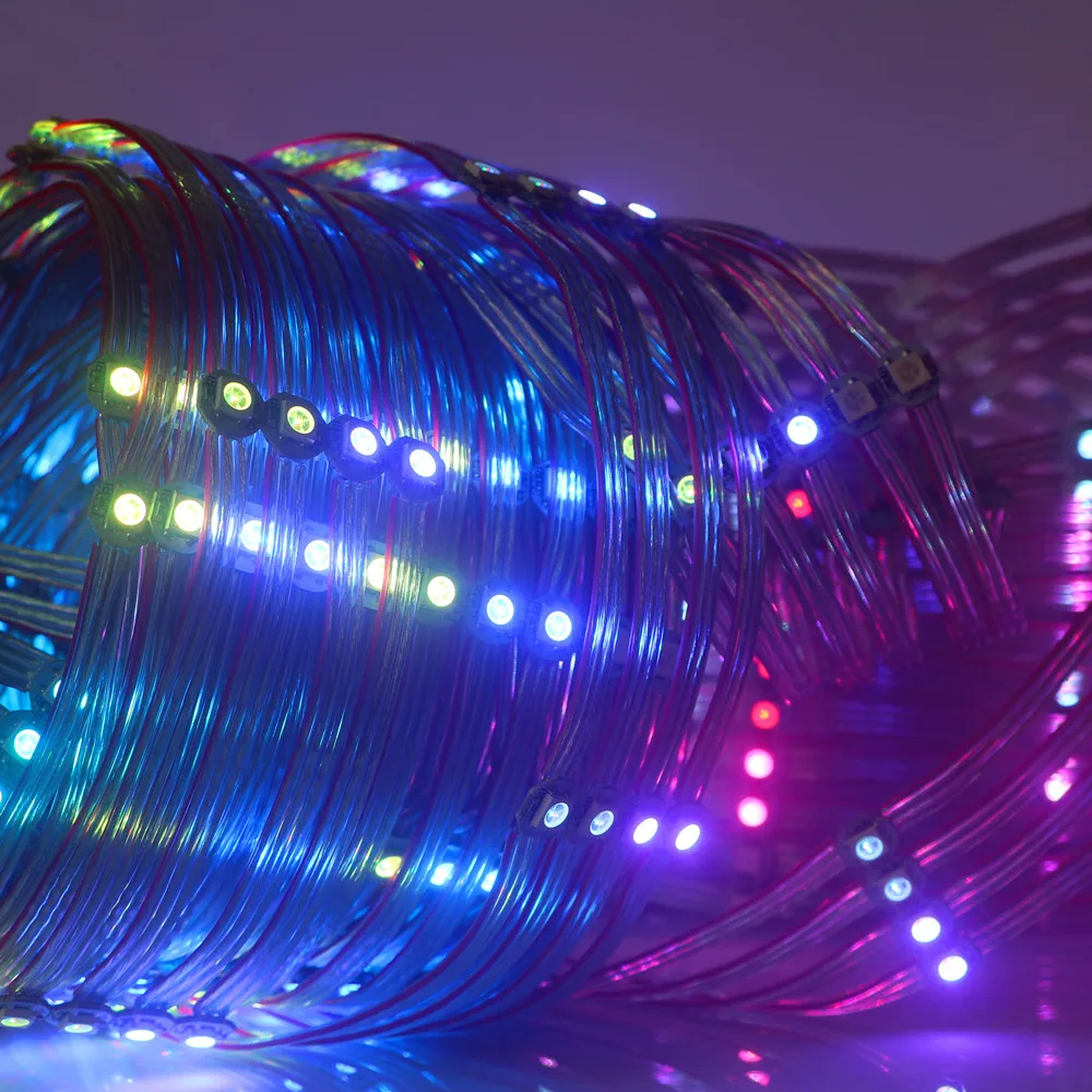 WS2812B Per-wired LED Pixel Module String Light WS2812 LED Chips On Heatsink Full Color 5050 SMD RGB 5V Panel Strip 50pcs X 10