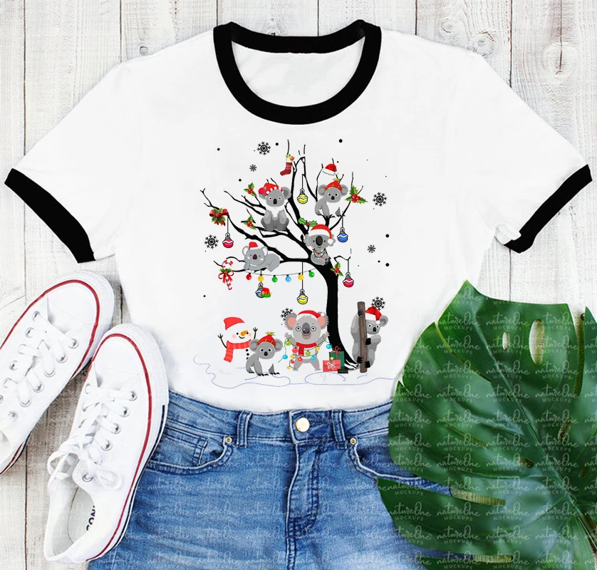 

Axolotl sloth tree Cartoon Print Women Tshirts Funny White Christmas Gift T-Shirt Femme Tumblr Clothes T Shirt Female Wholesale