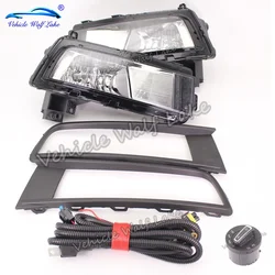 For VW Touran 2015 2016 2017 2018 2019 2020 Car-styling Fog Light Lamp With Bulbs + Fog Grille + Wire + Switch