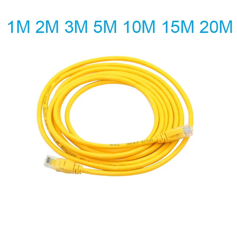 Yellow RJ45 UTP cat5e network extension cable 1M 2M 3M 5M 10M 15M 20M 8p8c Ethernet patch cord copper wire