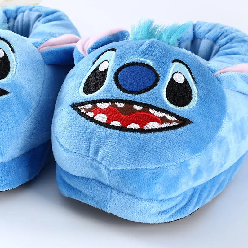 Disney Stitch Cotton Slipper Baby Home Anime Cartoon Winter Warm Indoor Shoes Plush Stuffed Home Slippers New Birthday Gifts