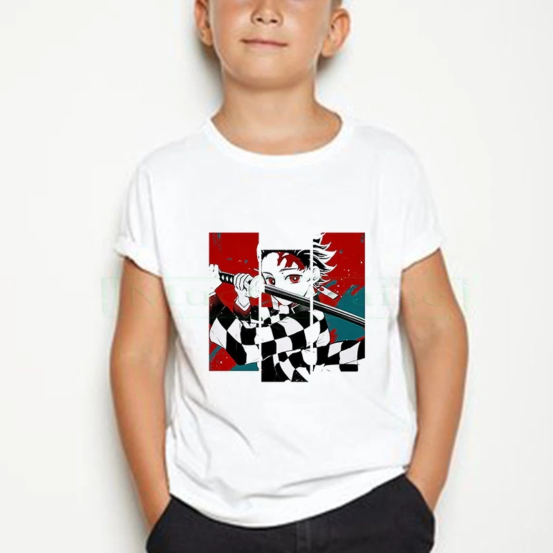 

Детская футболка с коротким рукавом и принтом «рассекающий демонов»