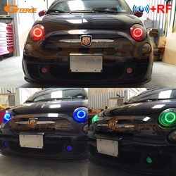 For FIAT ABARTH 500 C 595 695 2007-2015 RF Remote Bluetooth APP Ultra Bright Multi Color RGB LED Angel Eyes Kit Halo Rings