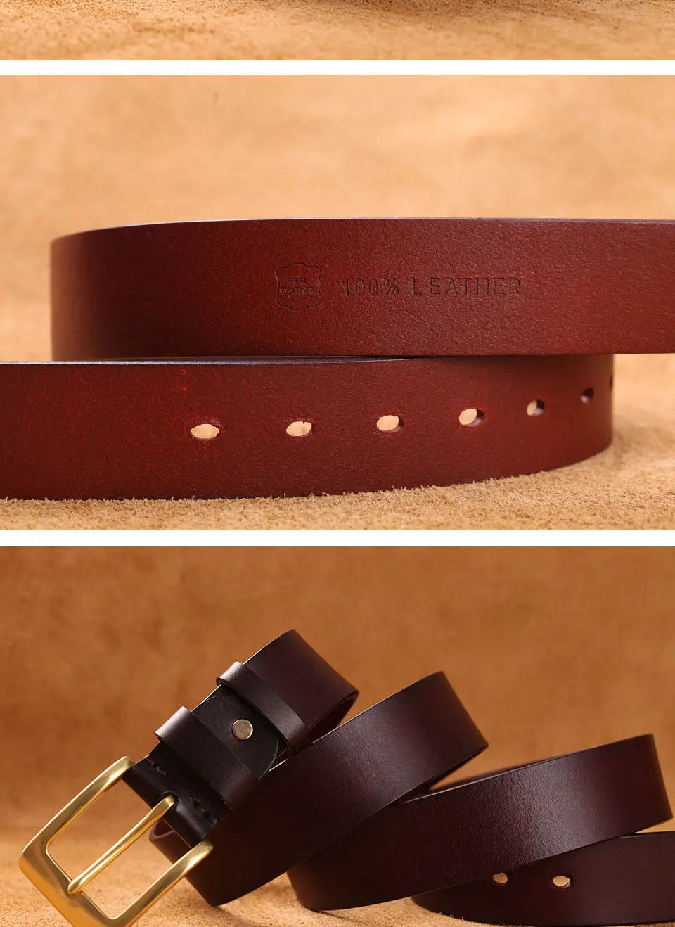 Echtes Leder Gürtel Für Männer Mode Massivem Messing Schnalle Gürtel Männer der Kupfer Schnalle Gürtel Rindsleder Qualität Männer Strap – Detail 9