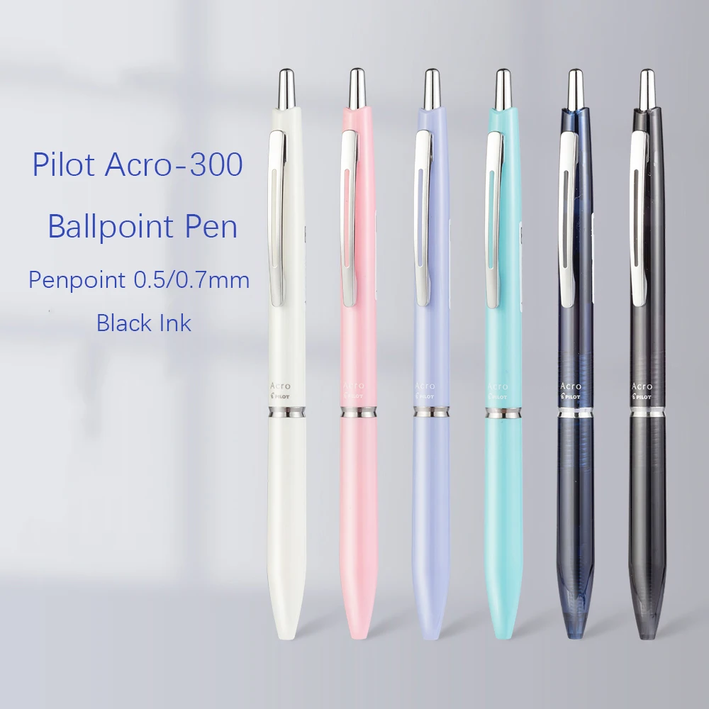 1pc PILOT Retractable Ballpoint Pen Acro300 Resin Penholder 0.5mm/0.7mm Penpoint Black Ink Business Signature Pen BRFV Refill