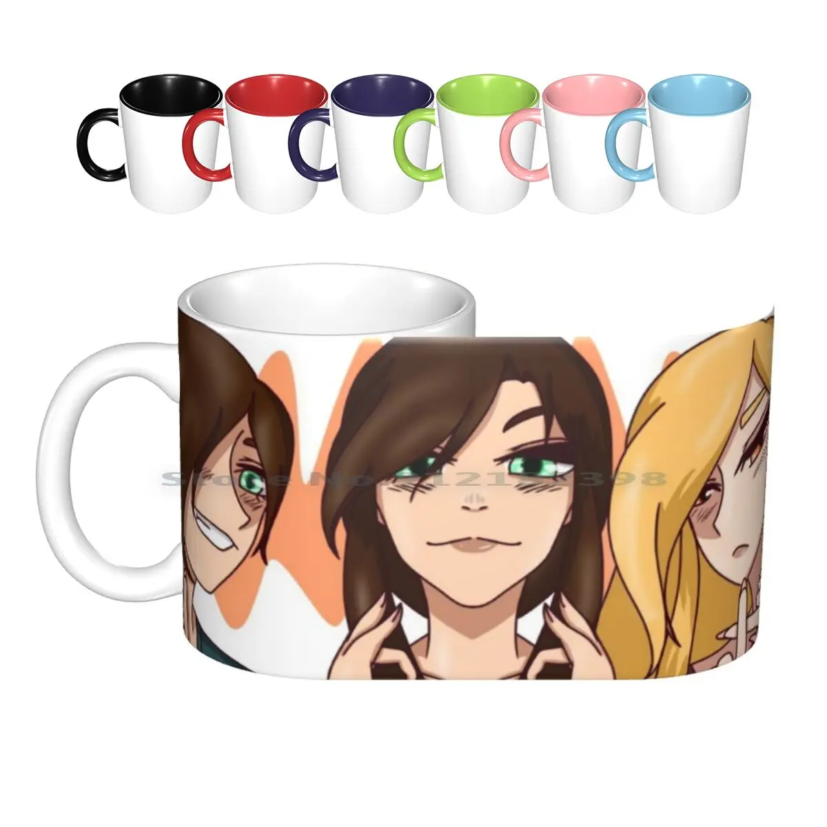 Group Photo Ceramic Mugs Coffee Cups Milk Tea Mug Anime Comic Group Creative Trending Vintage Gift Bottle Cup