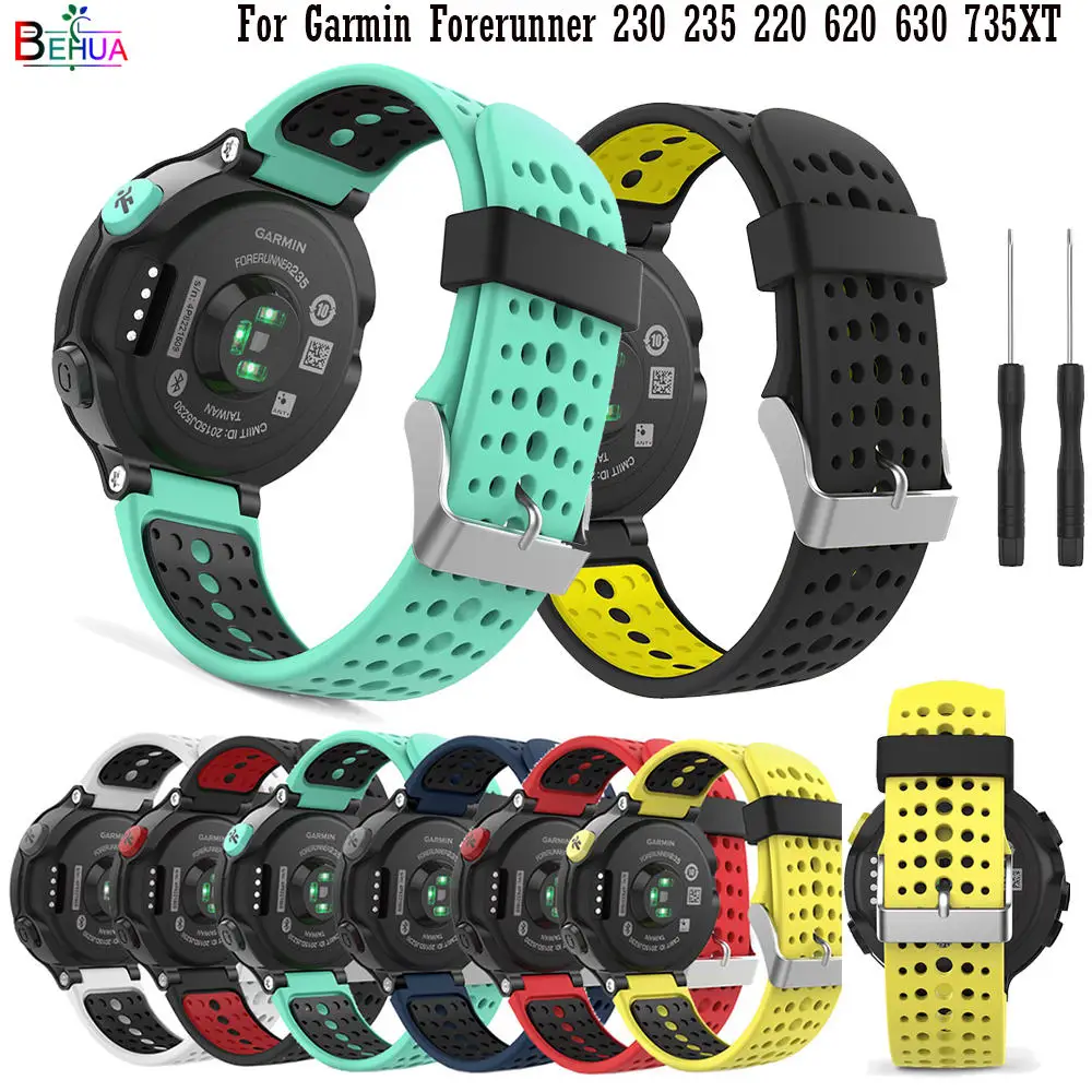 watchstrap For Garmin Forerunner 235 / 220 / 230 / 620 / 630 Wristband Sport silicone bracelet strap Forerunner 235 Lite 735XT