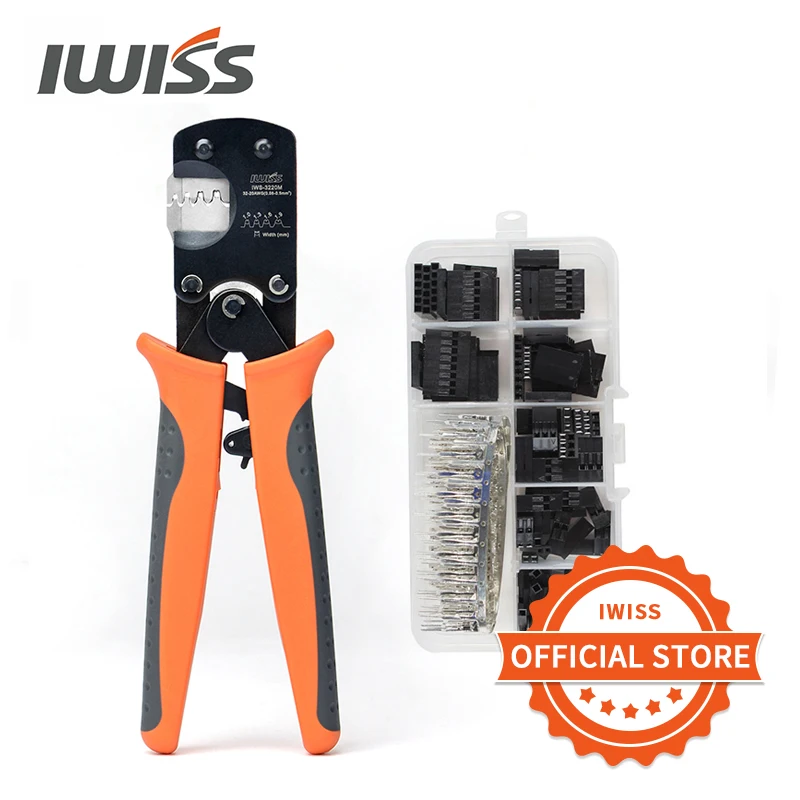 IWISS IWS-3220 Plier 310PCS Dupont Terminal Kit Micro Connectors Pins Crimping Tools Set for D-Sub,Open Barrel Suits Molex,JST