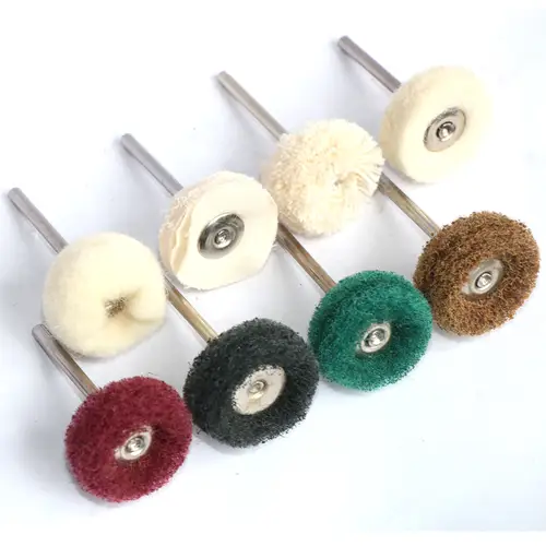 1" Wool Felt Grinding Sanding Head Abrasive Buffing Wheel 2.35/3mm Shank Cotton Thread Polishing Mini Brush for Dremel Dril - Image 9